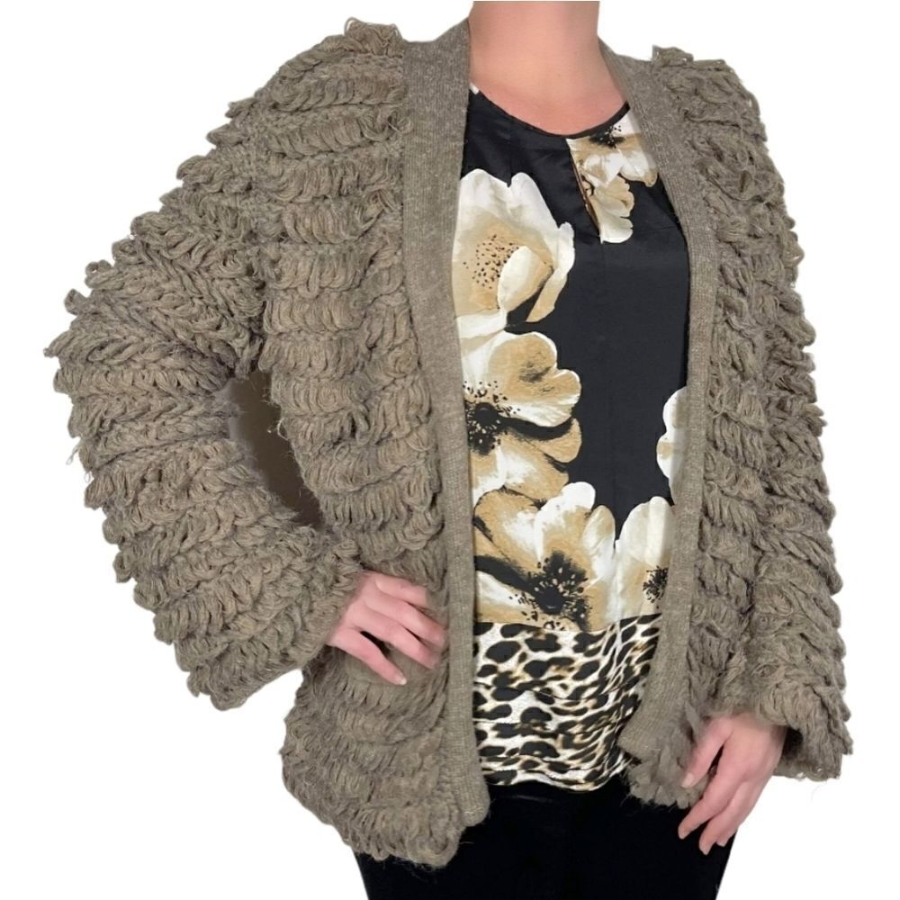 J. Jill Loop Kint Shaggy Bohemian Cardigan